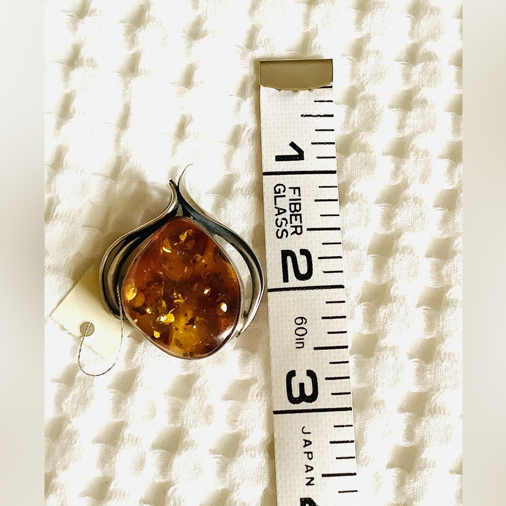 Beautiful REAL BALTIC AMBER brooch/ pendant ☀️☀️☀️ - Picture 12 of 13
